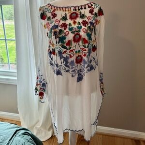 Johnny Was Embroidered Herlinde Tunic Dress Large Pre-owned